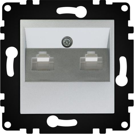 IluminaShop - Modulo Empotrable Toma Telefono + Internet Gris IP20 Serie wLux (1/2)