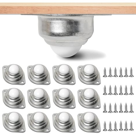Lot de 12 roulettes à billes pour meubles. Roues à billes de transfert de roulement, roulettes pour meubles de transmission. Rouleau de transport, roues à billes à 24 trous. Roulement à billes de (1/5)