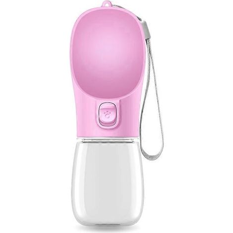 Isolierte Wasserflasche für große Hunde, BPA-frei, 300 ml, pink. Ideal für draußen. Perfektes Geschenk.