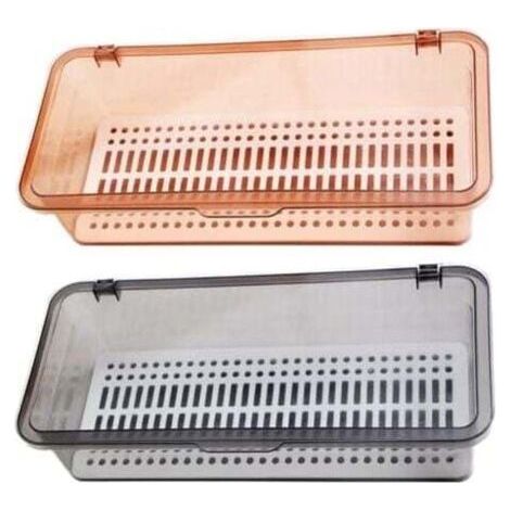Boîte à couverts Boîte de rangement pour couverts de cuisine, 2 pièces Égouttoir à couverts avec maille, Baguettes Couverts ou (1/4)
