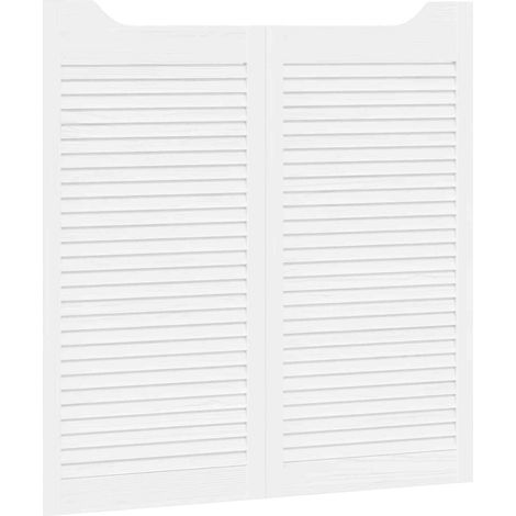 vidaXL Portes battantes 2 pcs Blanc Bois de pin massif