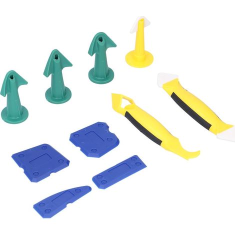 Kit de 10 pièces pour lisser et retirer les résidus de colle : grattoir, plaque de raclage et buses de nettoyage. (1/5)