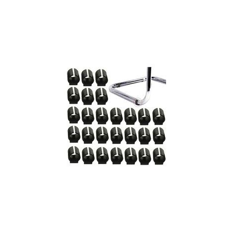 32pcs Patin Pied Chaise Tube Embout Tampon Capuchon Bouchon Protection Plancher Meuble Forme U En Plastique Chaise Casquettes,Chaise Jambe Caps Silicone Tube Pince (25mm,Noir) (1/5)