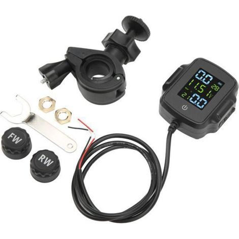 Système TPMS pour motos avec 2 capteurs, affichage précis, recharge USB, idéal pour surveiller la pression d CONTROLEUR DE ENEVAOCT (1/4)