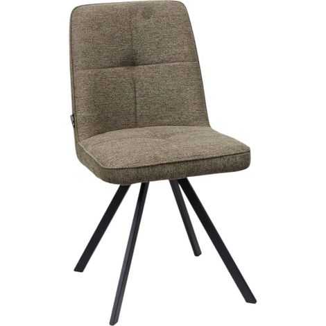 Chaise moderne Venezia en tissu gris tourterelle Pieds en métal