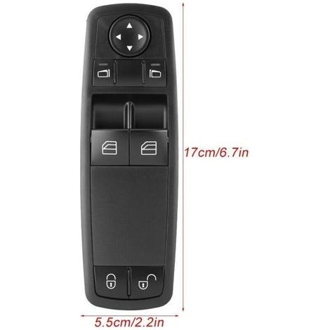 Interrupteur de lève-vitre électrique pour Mercedes-Benz Classe A W169, B W245, ML W164, R W251, GL X164, A1698206410 (1/3)