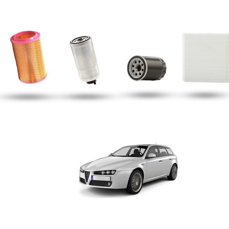Kit Tagliando 4 filtri compatibile con Alfa Romeo 156 (932) 2.4 JTD 100kw dal 1997-2001 (1/5)