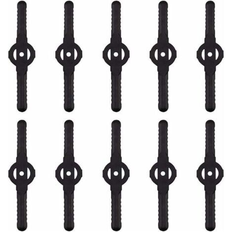 Lames de coupe-herbe en plastique, lot de 10, remplacement pour tondeuse à gazon sans fil (noir) (1/4)