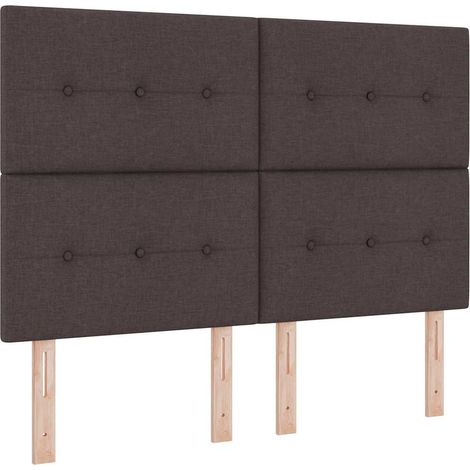Maison Exclusive - Letto a molle con materasso Marrone scuro 140 x 190 cm Tessuto