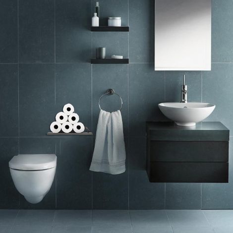Porte-papier toilette mural flottant, organisateur moderne pour rouleaux de mouchoirs, cadeau de Saint-Valentin (1/5)
