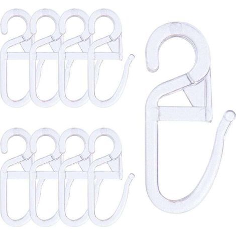 120 Pcs Crochet Rideaux, Clips de Rideau en Plastique, Roulant Crochets de Rideaux Transparent pour Voie Type Rideau (1/4)