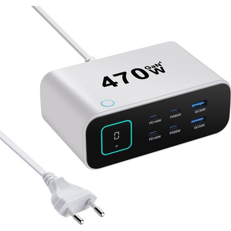 Chargeur de bureau intelligent 140 W avec écran TFT et affichage numérique(N134) (1/5)