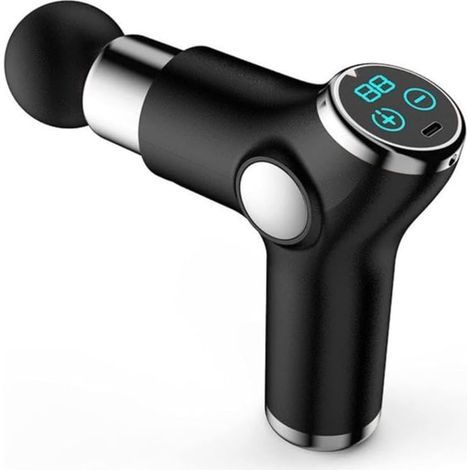 Mini-Faszienmassagepistole, USB-aufladbar, kabelloses elektronisches Massagegerät, tragbar, schwarz (1/4)