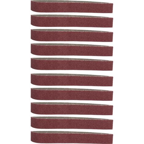 Ortviai Bande Abrasive en Oxyde d’Aluminium 533 × 30 mm, Grain 60, Lot de 10, Joint Plat (1/5)