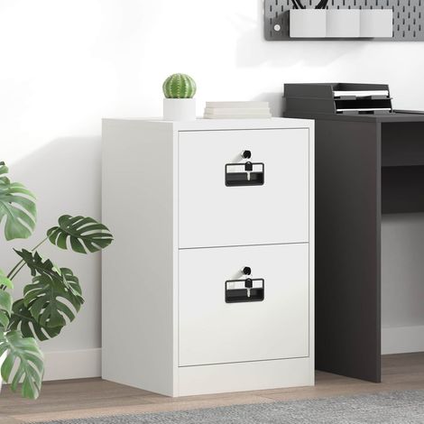 Aktenschrank Weiß 45,5 x 42 x 74,5 cm Kaltgewalzter Stahl