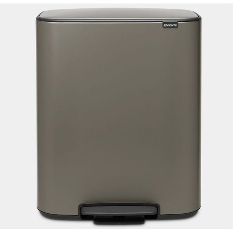 poubelle à pédale 2 x 30 l platinium - bo - brabantia
