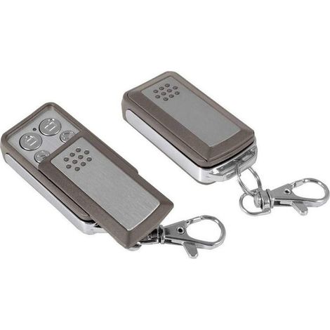 Lot de 2 télécommandes de porte de garage 433,92 MHz – 4 canaux – Portée 10-20m – Piles incluses – Programmation facile