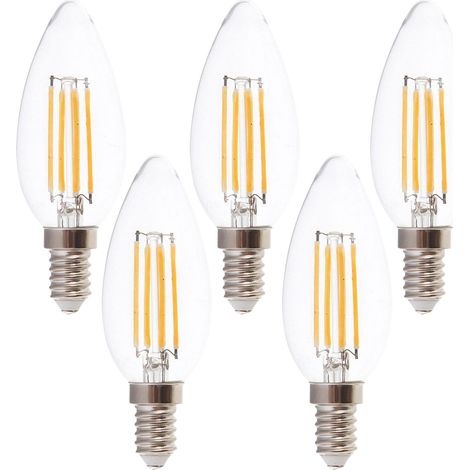 Ampoule LED filament V-TAC VT-1986-N, E14, CEE : F, 4W, 400lm, 3000K, lot de 5 (1/2)