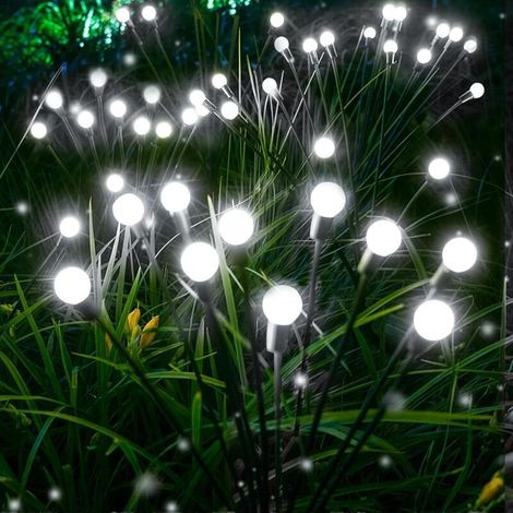 Lampes solaires 10 lumières constamment allumées lumière blanche 75 cm² de long décoration lumineuse luciole étanche extérieure (1/5)
