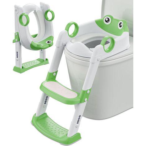 Kindertoiletten-Verkleinerer, faltbar, höhenverstellbar, mit Stufen, rutschfest, für Jungen und Mädchen (1/5)