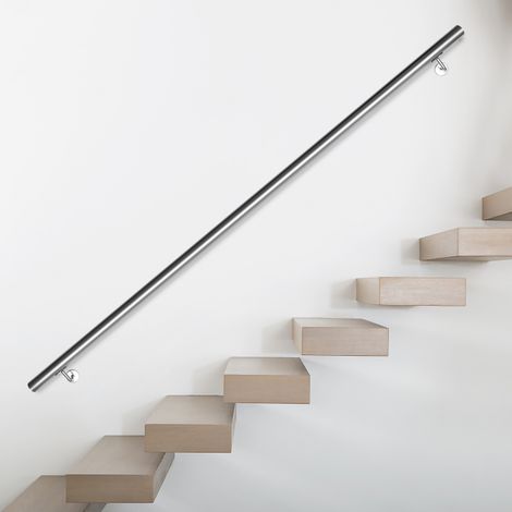 Wolketon Edelstahl Handlauf Geländer und Handläufe geschliffen Wandhandlauf Treppengeländer für Innen und Außen ohne Querstreben 120cm