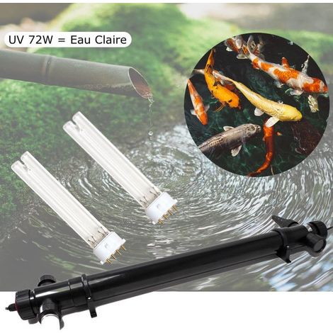 U.V 72W Stérilisateur - Clarificateur pour Bassin De Jardin De 25 à 50 m³ + 2 Ampoules De Rechange (1/5)