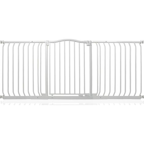 Safetots Barrière De Sécurité Supérieure Avec Design Courbé, Barrière De Sécurité À Pression, 170cm - 179cm, Blanc Mat