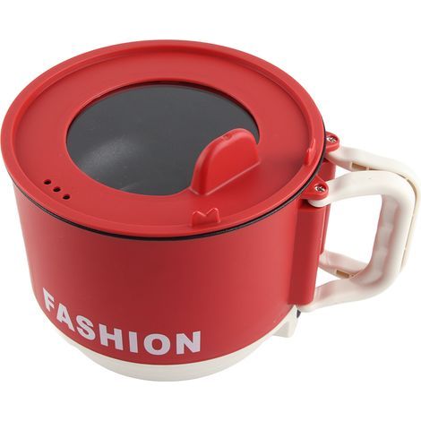 Mini réchaud électrique portable, chauffe rapide, utilisation facile, idéal pour les nouilles, la soupe, les steaks, le camping, prise UE 220 V, rouge