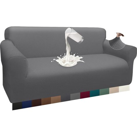 Housse de canapé imperméable à l'eau – Housse de canapé luxueuse pour chien – Housse de canapé élastique avec tissu de rembourrage 1 pièce 190–230 cm (gris hell) HIASDFLS (1/5)