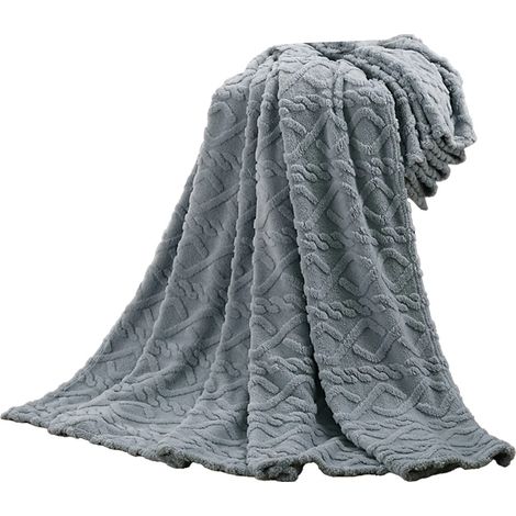 manta polar, 70x100 cm, microfelpa suave, gris, para sofá, cama, dormitorio. (1/5)