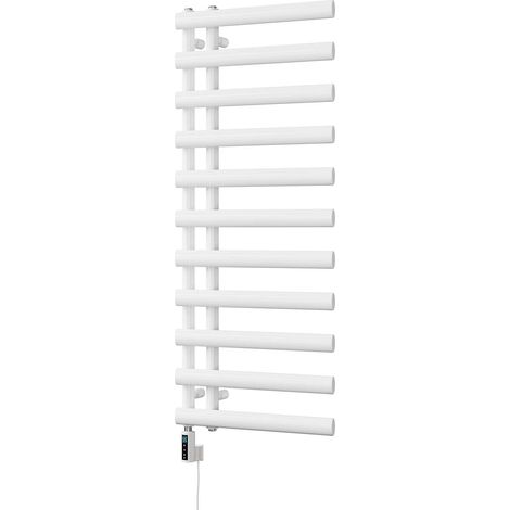 Elyan - White Electric Towel Rail H1238mm x W500mm 500w Thermostatic WIFI (1/3)