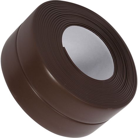 Ruban d'étanchéité adhésif pour salle de bain et mur, joint de bord d'évier et plan de travail, liseré cuisine, brun 38 mm x 3,2 m, bande autocollante résistante. (1/5)