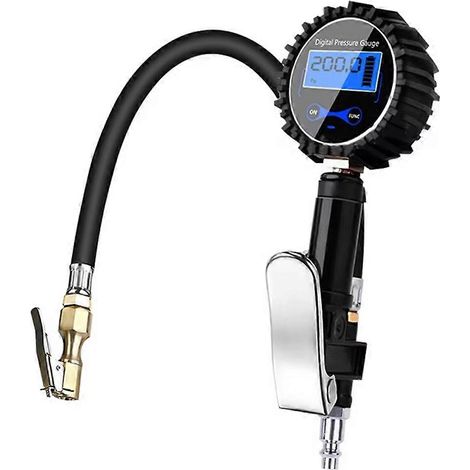 Gonfleur de pneus pour voiture et camion avec manomètre numérique 200 PSI, embout et tuyau inclus. (1/5)
