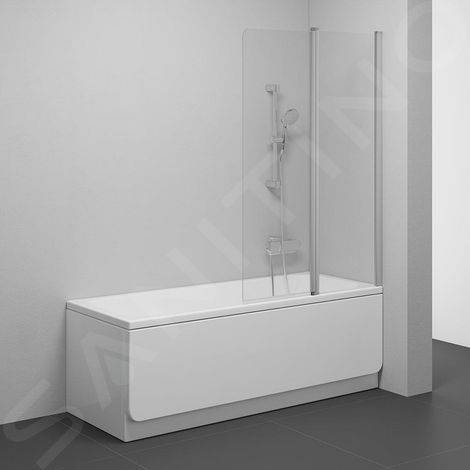 Ravak Chrome - Paroi de baignoire en deux parties CVS2-100 R, 990x1500 mm, droite, verre satiné/clair 7QRA0U00Z1 (1/5)