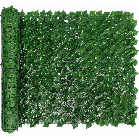 Brise-vue en lierre artificiel, 99 x 400 cm, haies artificielles, vert, décoration murale de jardin, feuilles de patate douce colorées (1/5)