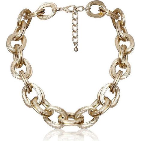 Klobige Halskette, zweireihiger Modeschmuck