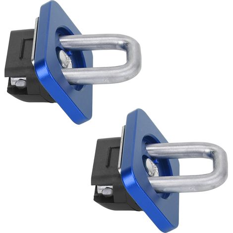 Lot de 2 points d'ancrage en acier inoxydable pour ridelles de pick-up, compatibles avec Chevy Silverado et Colorado (bleu). (1/5)