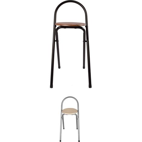 Taburete Plegable con Respaldo para Cocina 38x38x67 Compacta y Fácil de Almacenar Diseño Ergonómico y Resistente
