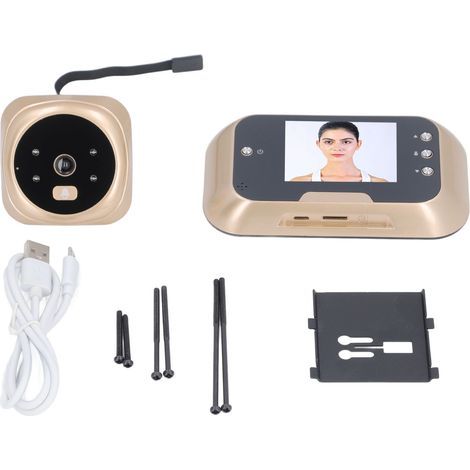 Automatische Türspionkamera mit Fotofunktion, wasserdicht, 120°-Sichtwinkel, Infrarot-Nachtsicht, visuelle Türklingel für Wohnungen, 1050 mAh (1/5)
