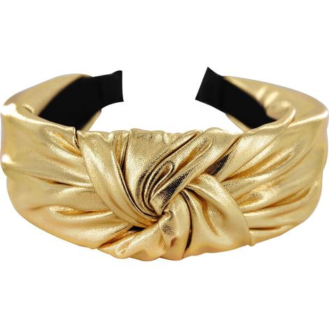 Fascia larga con nodo metallico - Fascia/accessorio per capelli da donna in metallo (oro) (1/3)