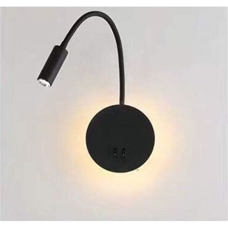 Lampe De Chevet Murale LED Flexible En Forme De Cygne, 3W + 8W, Température De Couleur 3000K, Interrupteur Intégré, Pour Chambre À Coucher (1/4)