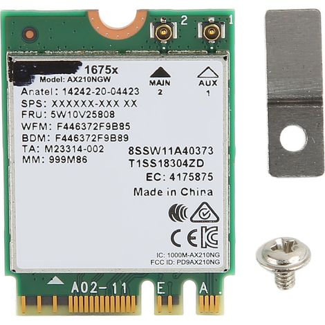 Adaptateur réseau sans fil tri-bande Wi-Fi AX210NGW M.2 NGFF key A+E WI-FI6E 5374 Mbps Bluetooth 5.2 802.11AX pour Windows 10/11 (1/5)