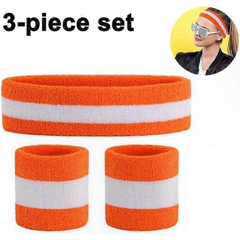 Bandeau et Poignets en Éponge - Lot de 2 Accessoires Sportifs, Bandes Anti-Sueur pour Fitness et Entraînement, Tissu Respirant et Absorbant (1/5)