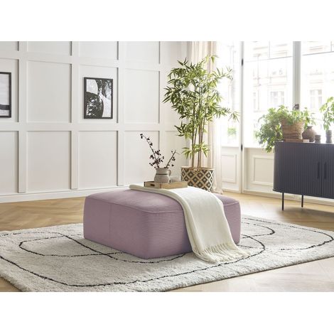 BOBOCHIC - Pouf LEOPOLD velours côtelé Violet (1/5)