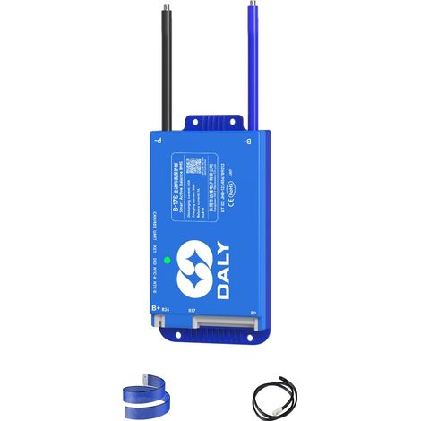 60A 8S-17S 24V-60V Smart BMS mit 1A Aktiv-Balancer und integriertem Bluetooth RS485 CAN für NCM/LFP/LTO Lithium-Akkus