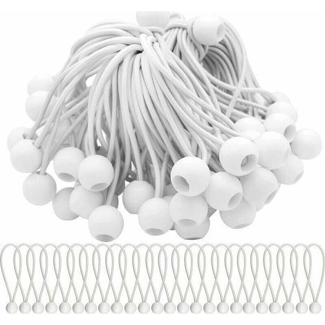 Lot de40 Tendeur Elastique Cordons Élastiques avec Boules Sandow Elastique Boules Elastiques pour chapiteaux, tentes, bannières et bâches - RWTendeur sandow (1/5)