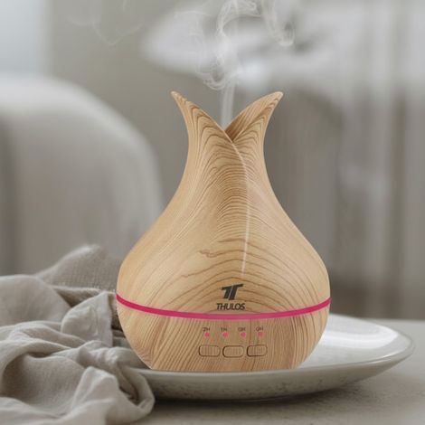 Humidificateur d'aromathérapie 120 ml  Diffuseur d'huiles essentielles avec lumière LED  11,7 x 16 cm  Minuterie jusqu'à 6 he (1/5)