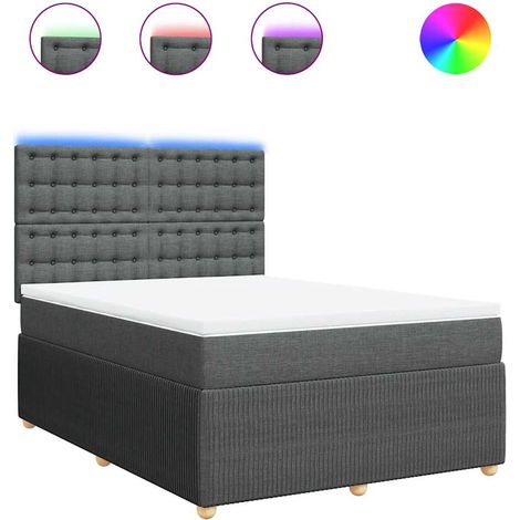 Maison Exclusive - Cama box spring con colchón tela gris oscuro 1 (1/5)
