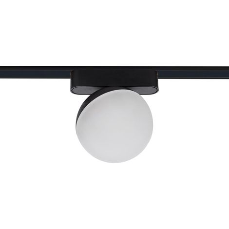 Faretto LED Binario Magnatico Monofase 25mm SuperSlim 10W 48V Nero Ø100 mm  Bianco Naturale 4000K