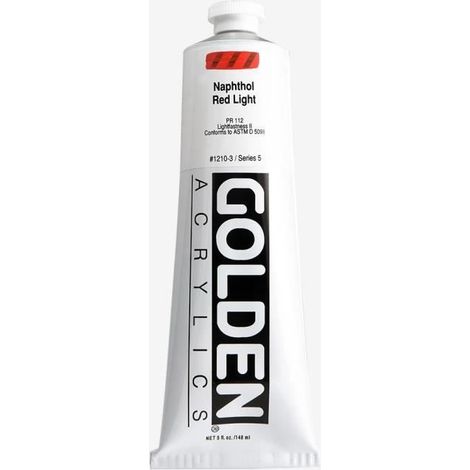 Peinture acrylique - GOLDEN - Naphthol Red Light - 150ml - Rouge - Haute résistance à la lumière (1/2)